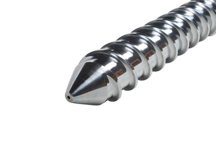 Rubber screw of the extruder
